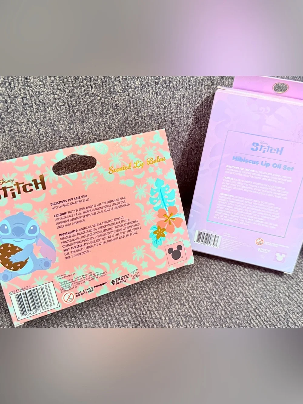 Disney Stitch Lip Balm & Gloss Set - Pink, Purple, Orange, Red